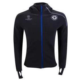 adidas Men's Chelsea FC Anthem UCL Z.N.E Hoodie Black/Chelsea Blue