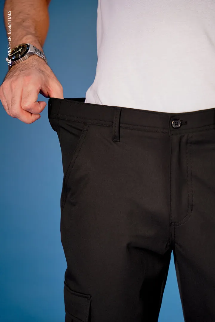 Black All Weather Cargo Stretch Pants