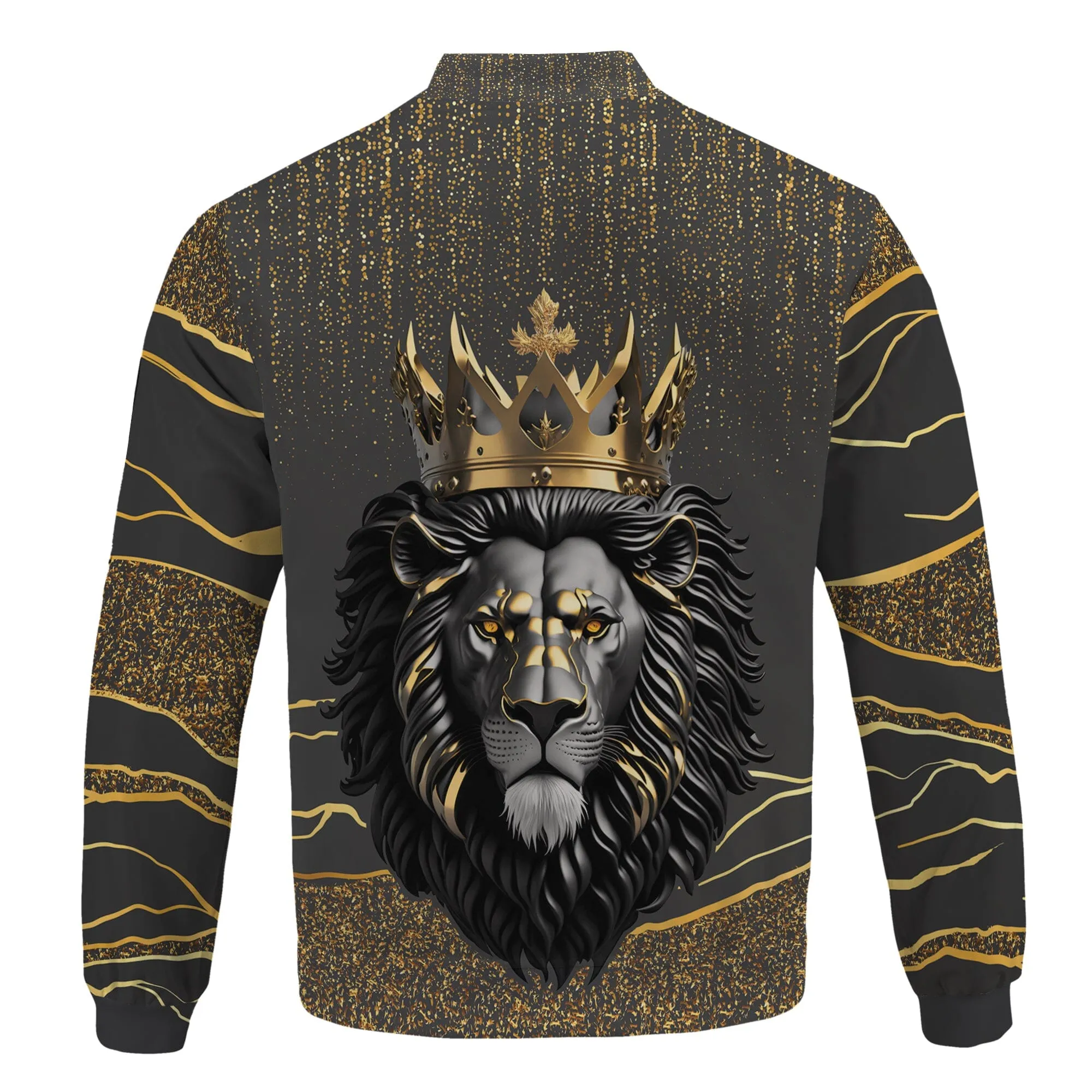 Black and Gold Lion Bomber Jacket