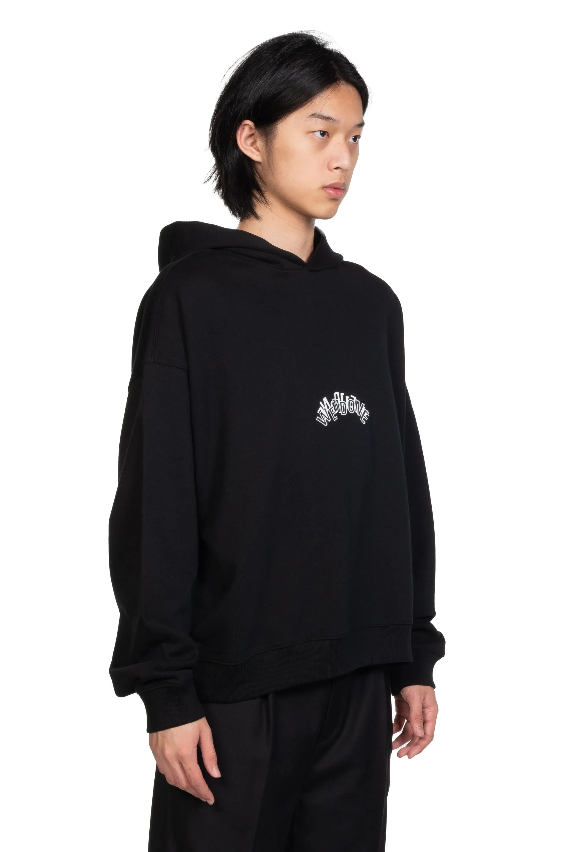 Black Layered Logo Hoodie