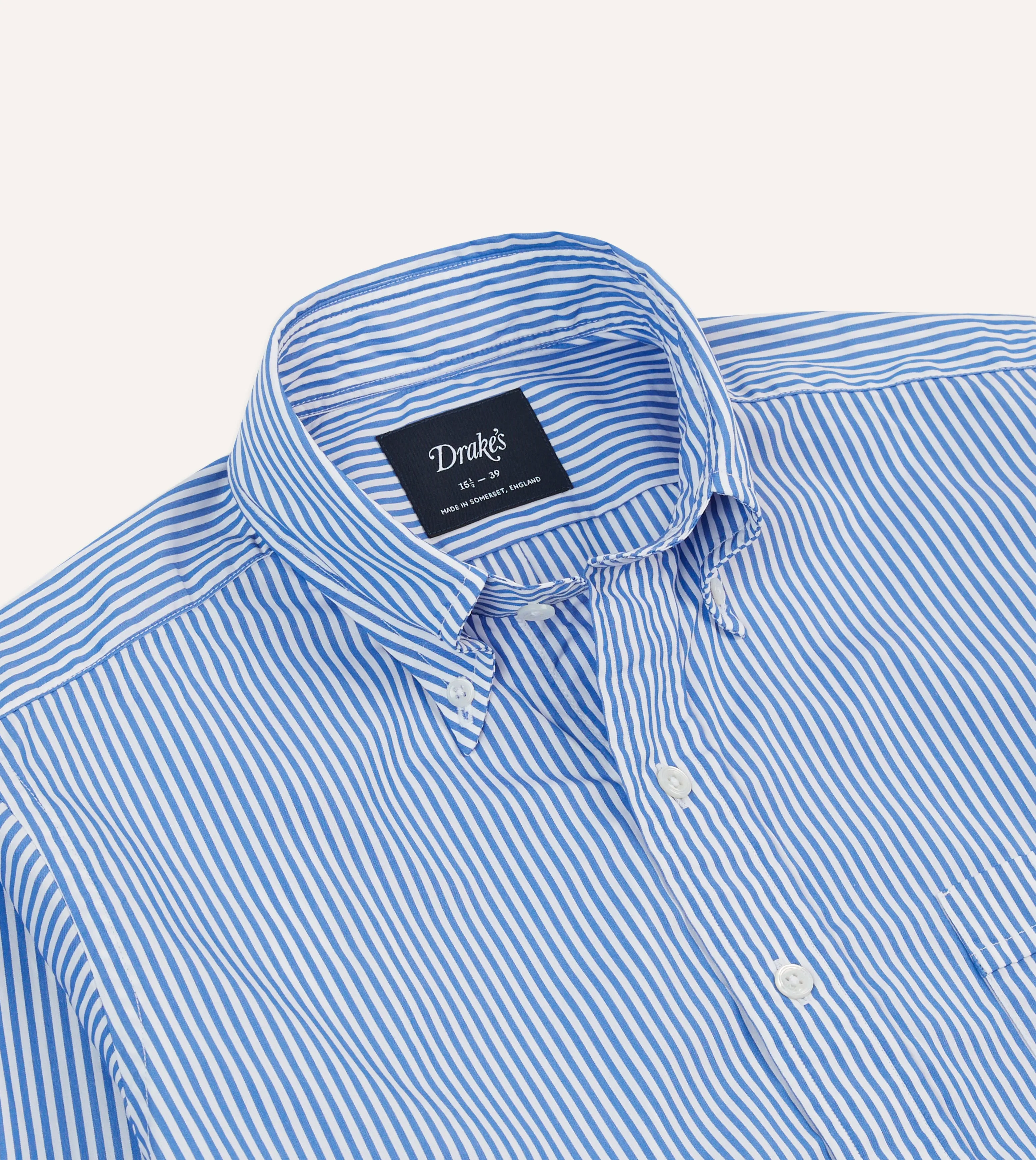 Blue Bengal Stripe Cotton Poplin Button-Down Shirt