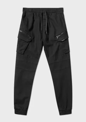 Bonetti Black Slim Fit Cuffed Cargos