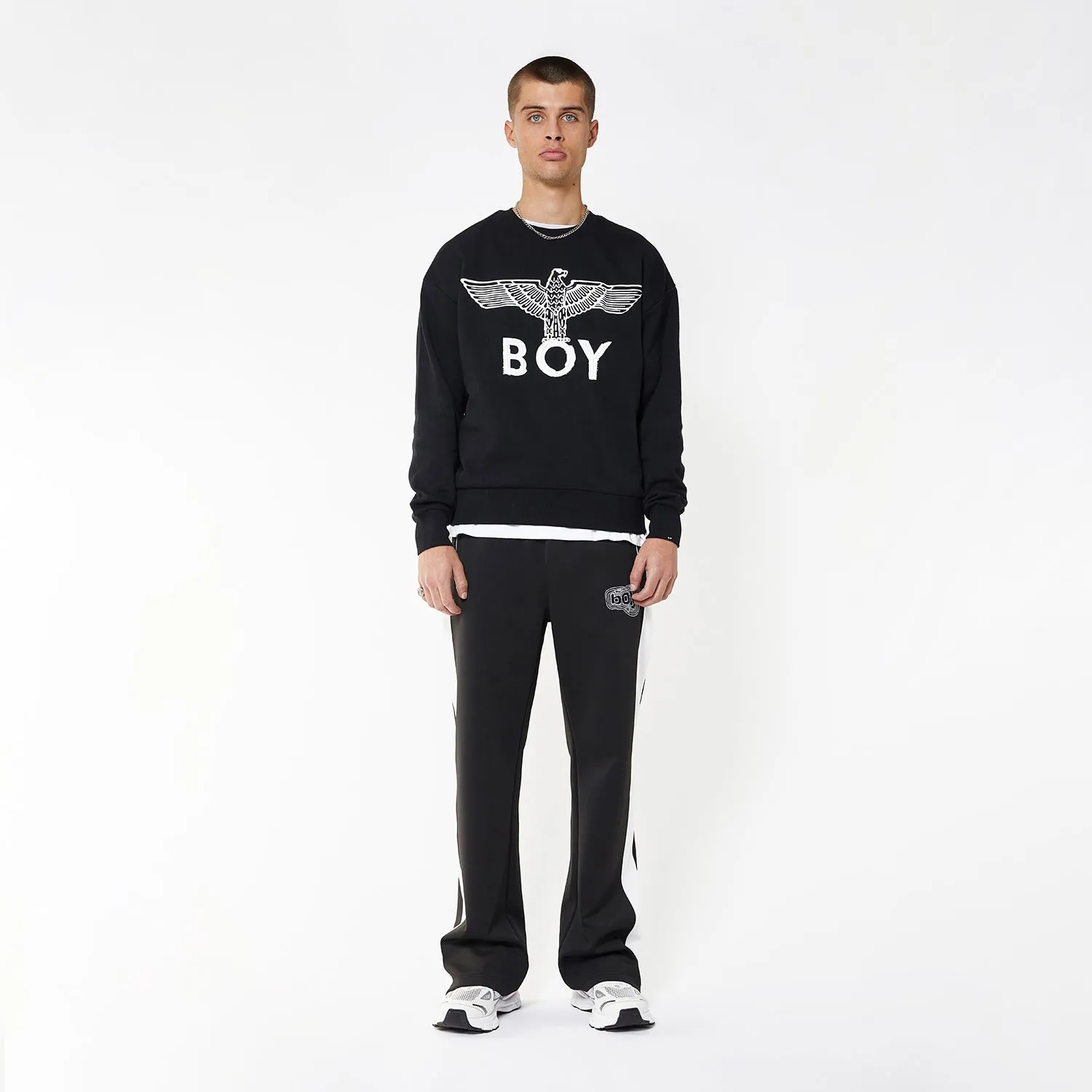 BOY EAGLE SCRIBBLE SWEATSHIRT - BLACK/WHITE