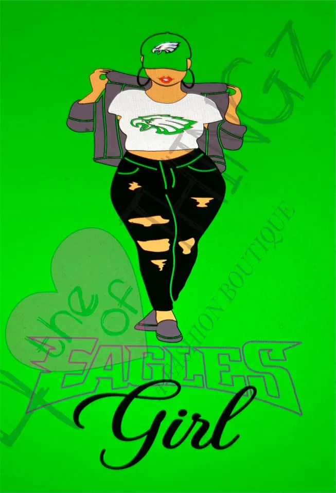 Custom Eagles Girl #2 ( crew or hoodie ) ETA 2 weeks