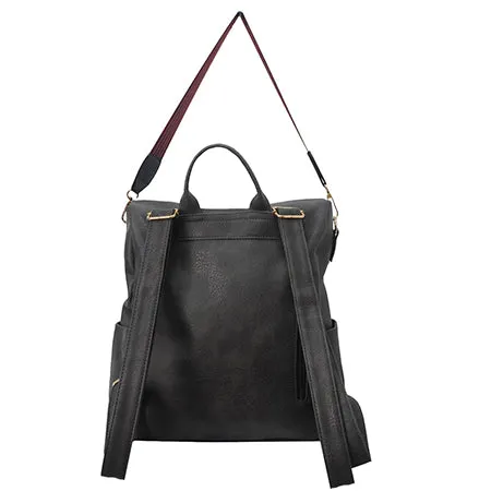 Dark Gray Faux Leather NGIL Shoulder Backpack