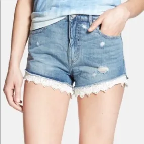 Denim w Lace Trim Free People Shorts