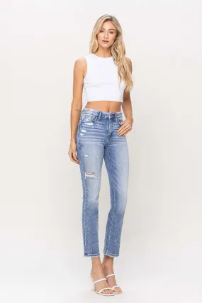 Dublin High Rise Crop Slim Straight Denim