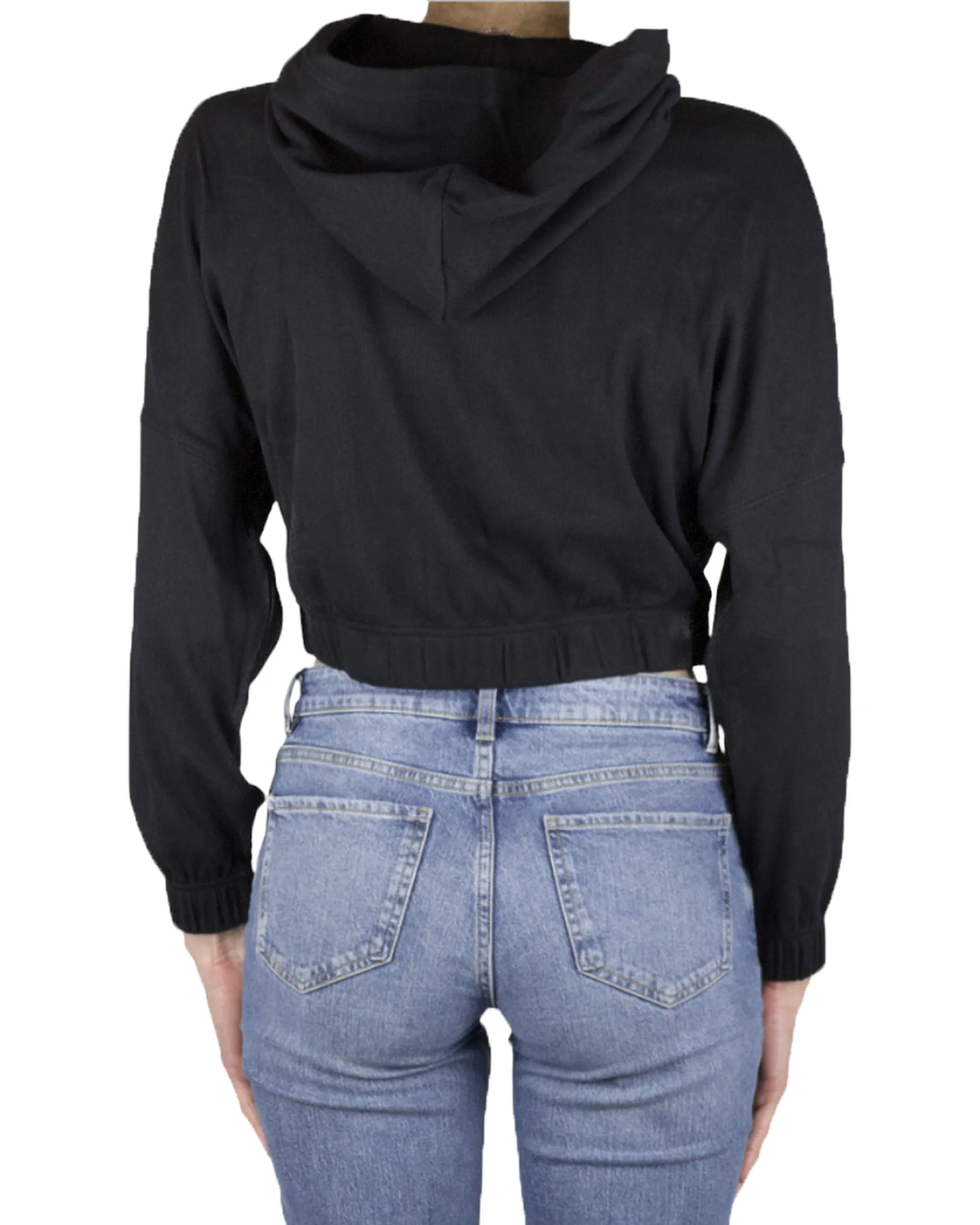 Felpa Donna Calvin Klein Badge Rib Hoodie Nero