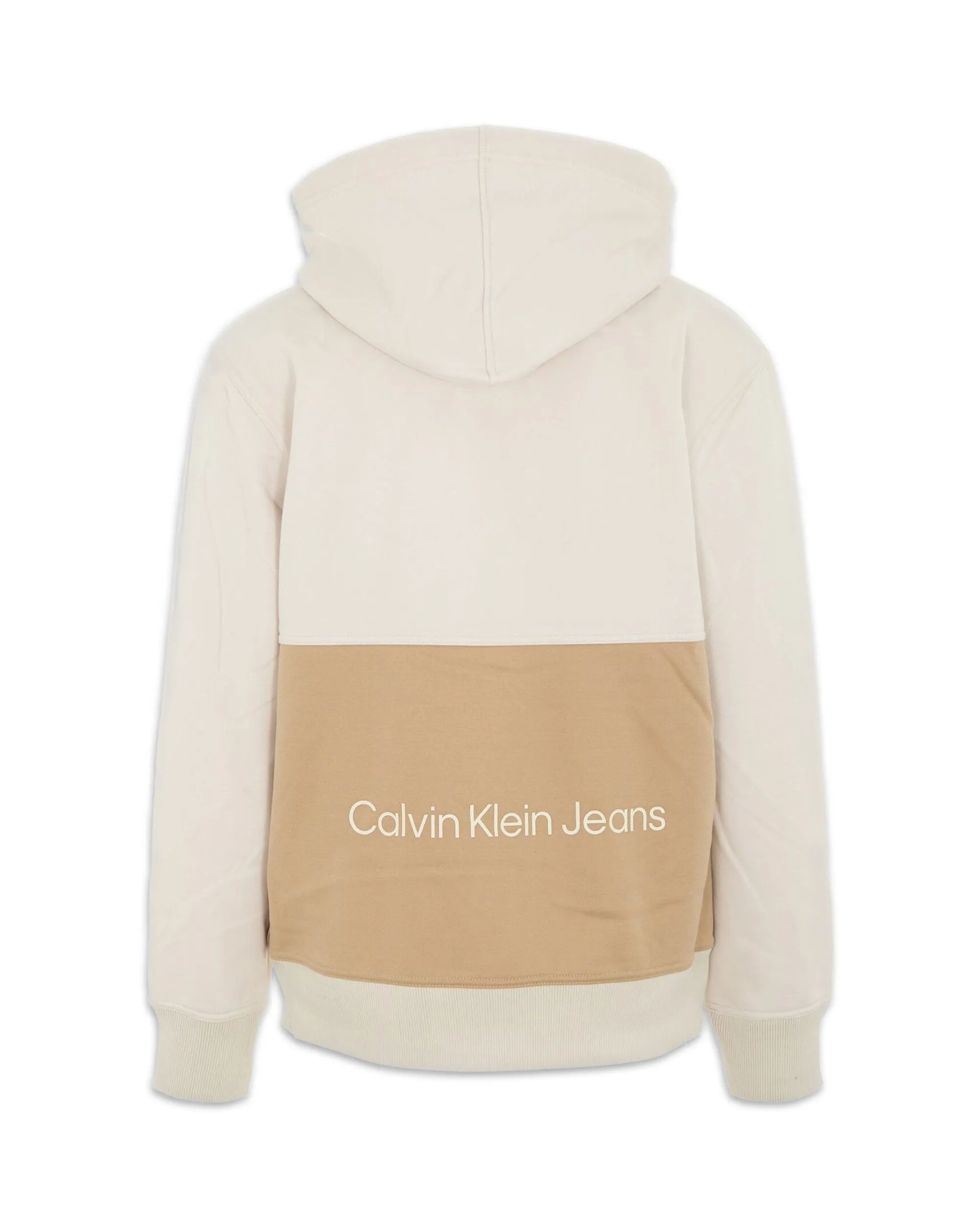 Felpa Uomo Calvin Klein Blocking Hoodie Eggshell