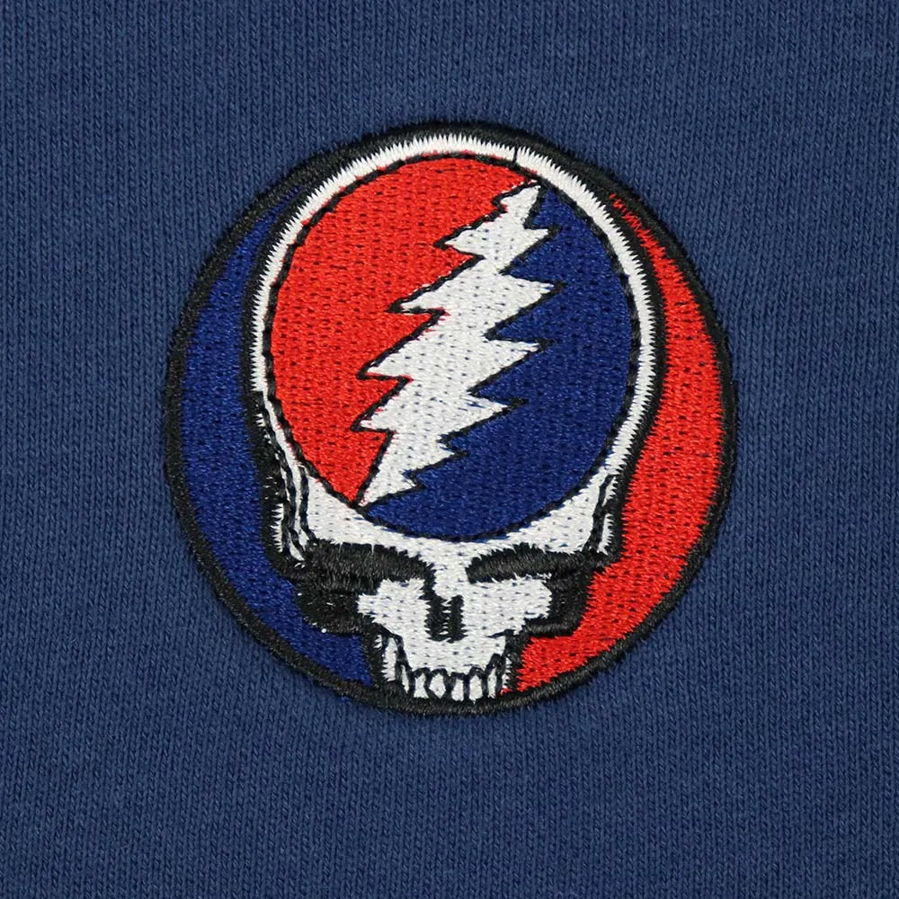 Grateful Dead | Mock Neck Zip Up Hoodie | Steal Your Face in Blue