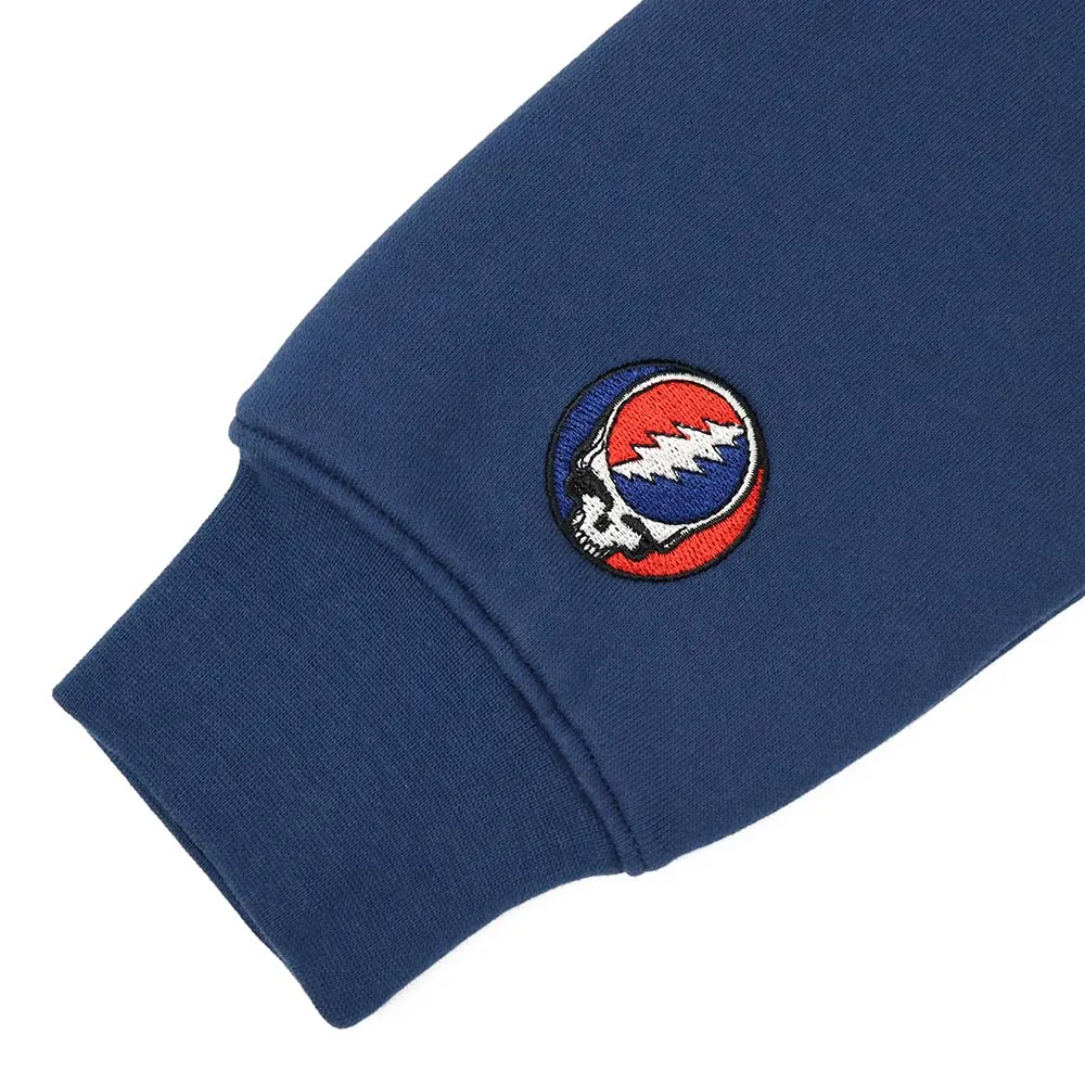 Grateful Dead | Mock Neck Zip Up Hoodie | Steal Your Face in Blue