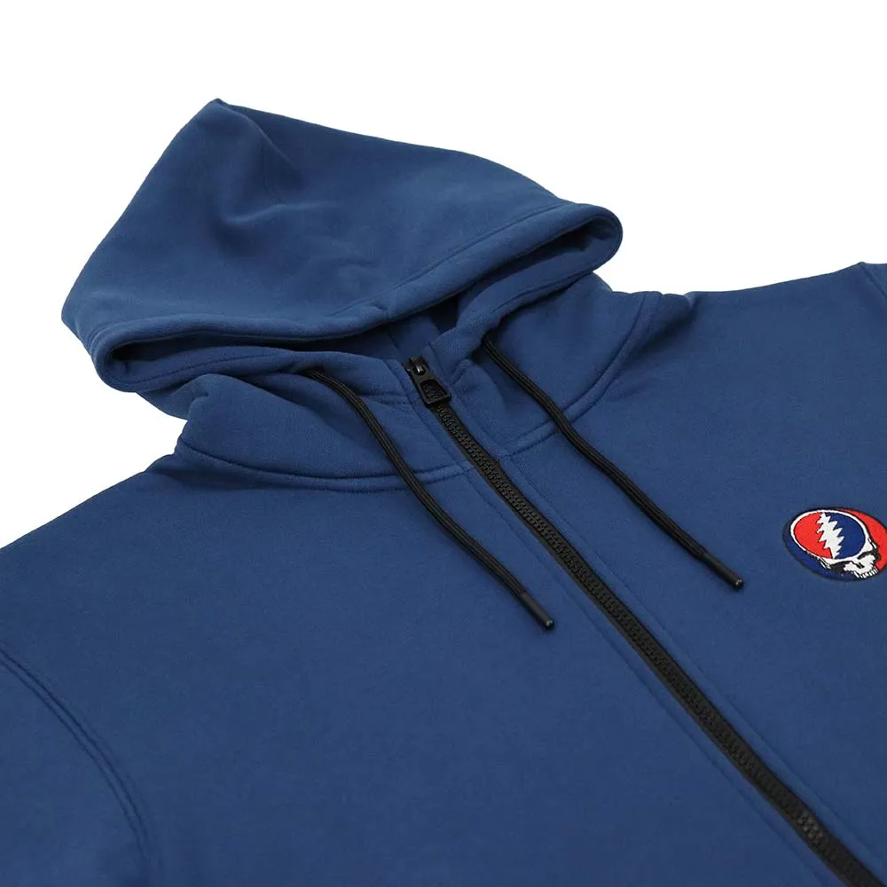 Grateful Dead | Mock Neck Zip Up Hoodie | Steal Your Face in Blue