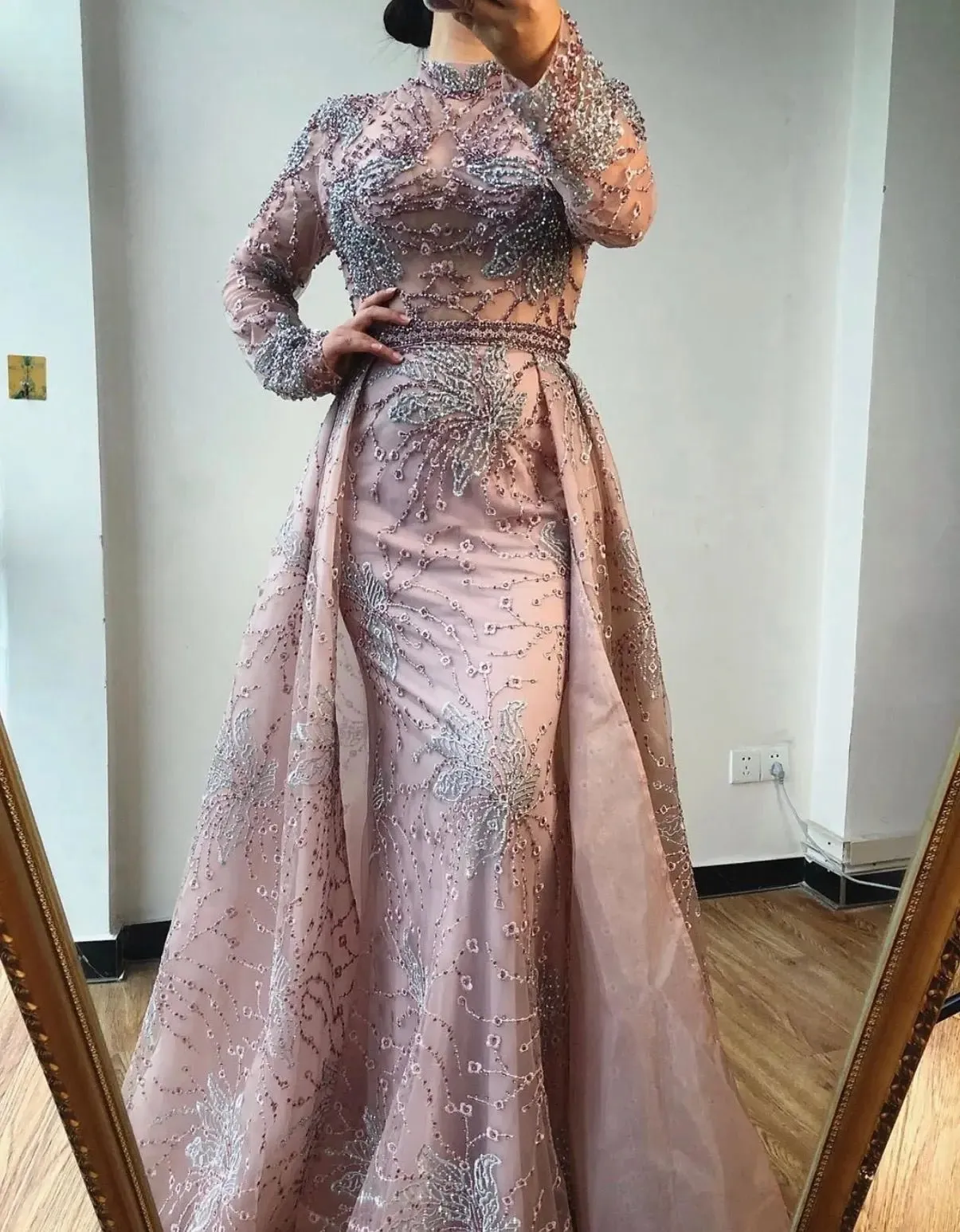 Heavin Long Sleeves Beading Evening Dress