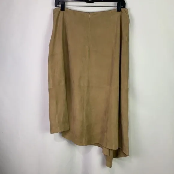 Lafayette148tan suede asymmetrical skirt