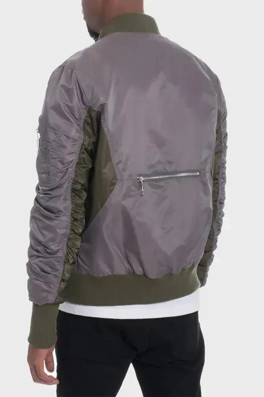 Men's Bomber Jacket Color Block