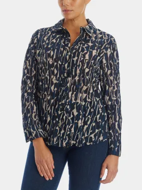 New Wave Crinkle Button Up Blouse