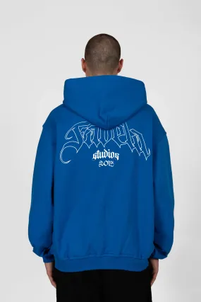 OUTLINE ROYAL BLUE SNAP BUTTON HOODIE