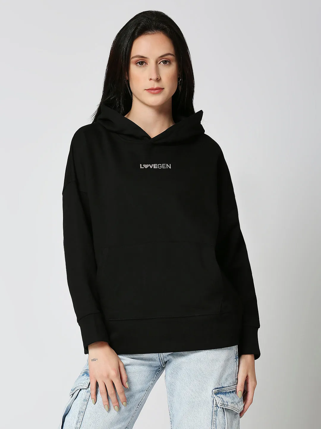 Oversized Women’s Black Hoodie