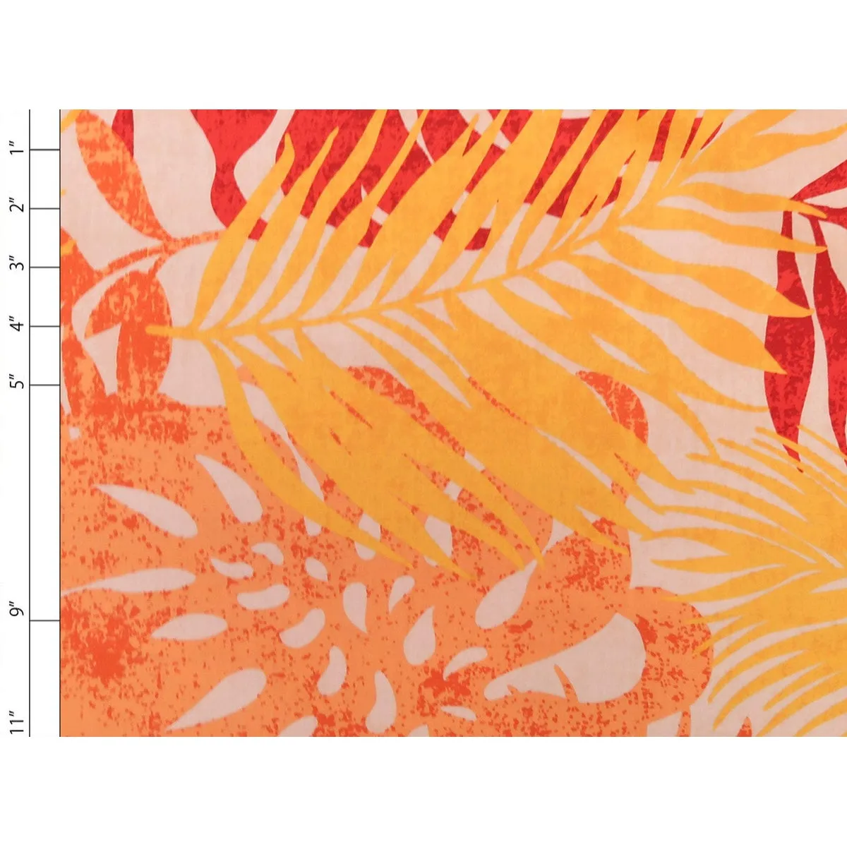 Palm Leaf and Monstera Layering Fabric-Orange PC096O YEL-0005C