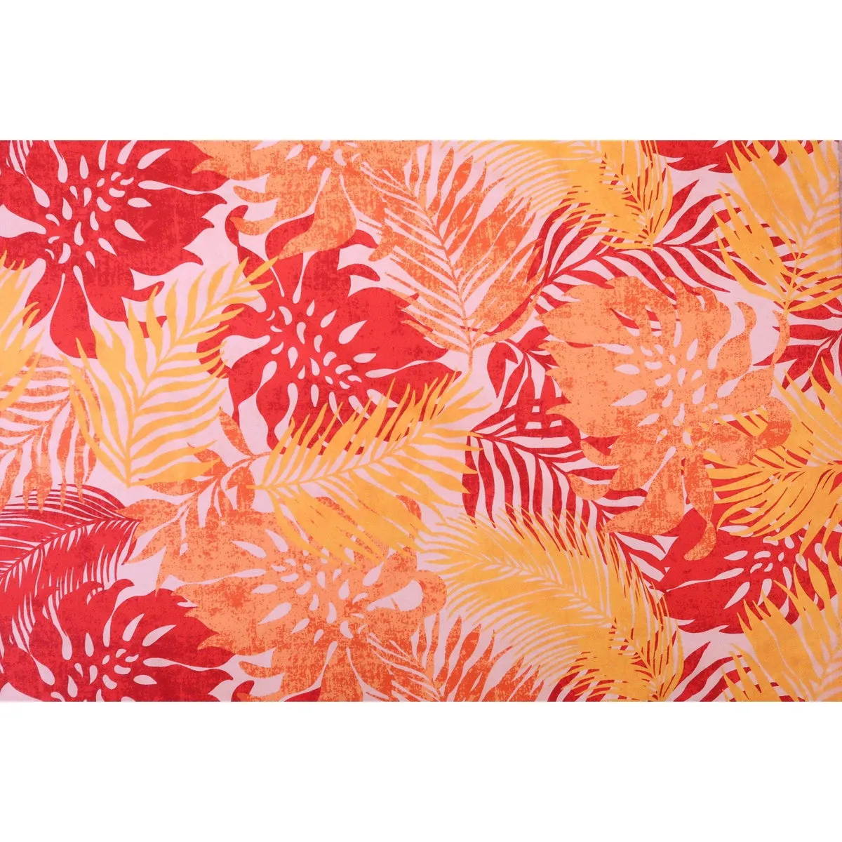 Palm Leaf and Monstera Layering Fabric-Orange PC096O YEL-0005C