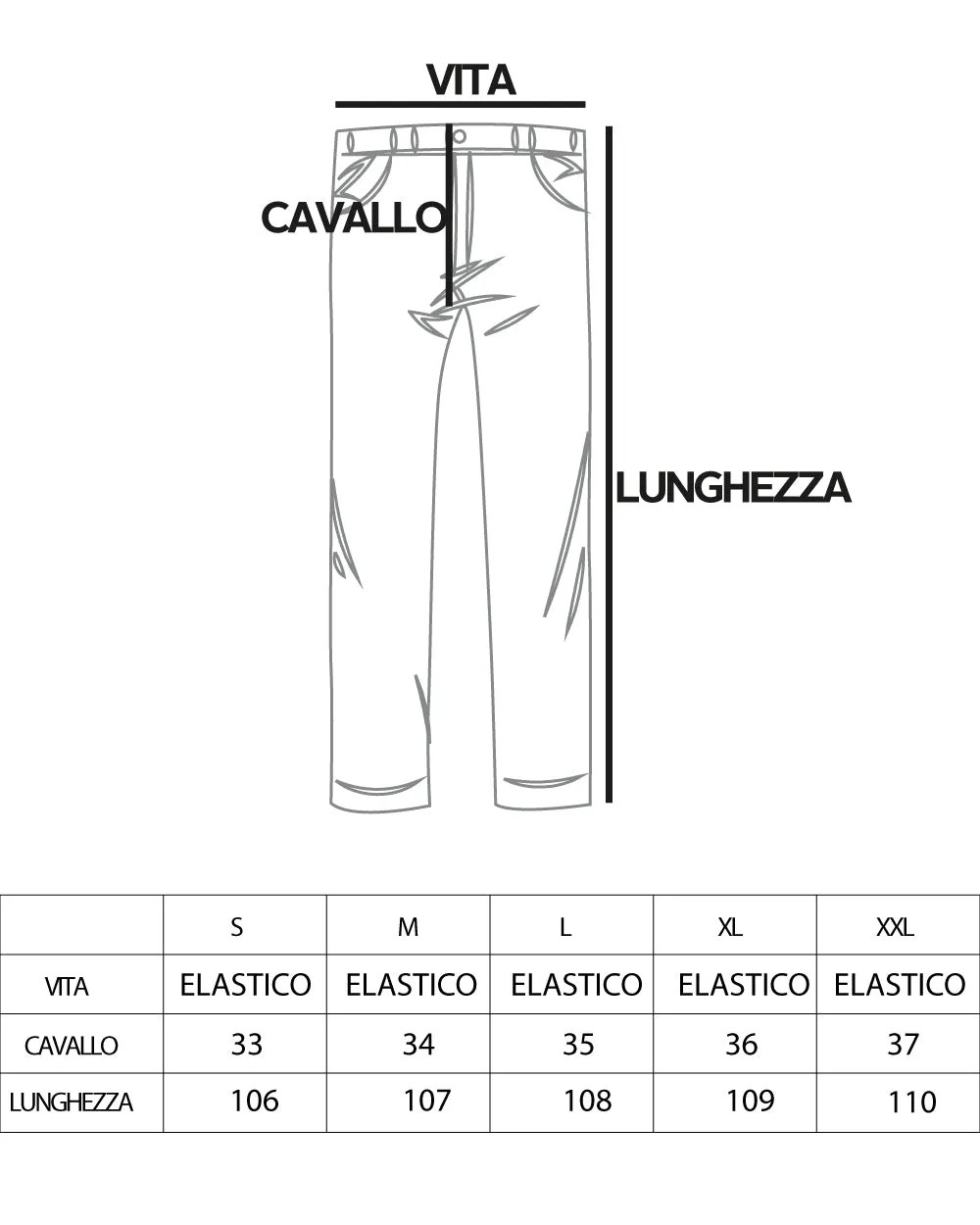 Pantaloni Uomo Parachute Elastico Coulisse Bianco Tinta Unita Oversize GIOSAL-P5746A