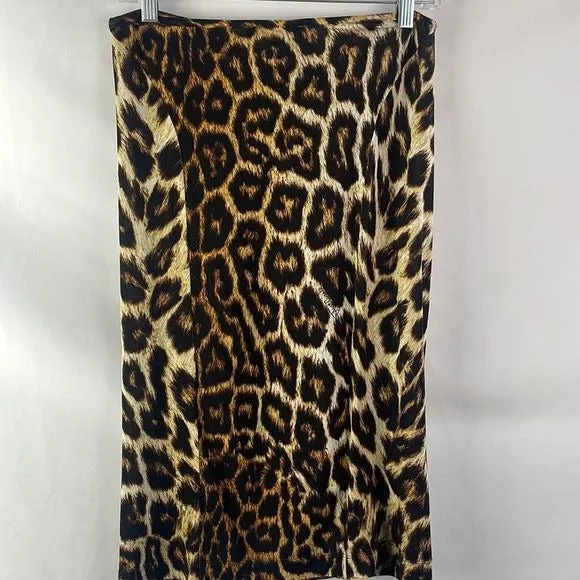 RobertoCavalli Animal Print Drape Tie Front Skirt