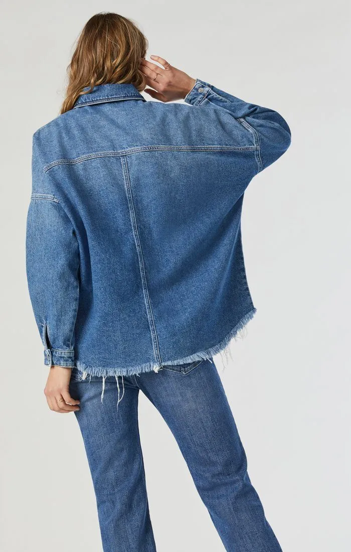 Sky organic blue Fiona denim shirt jacket