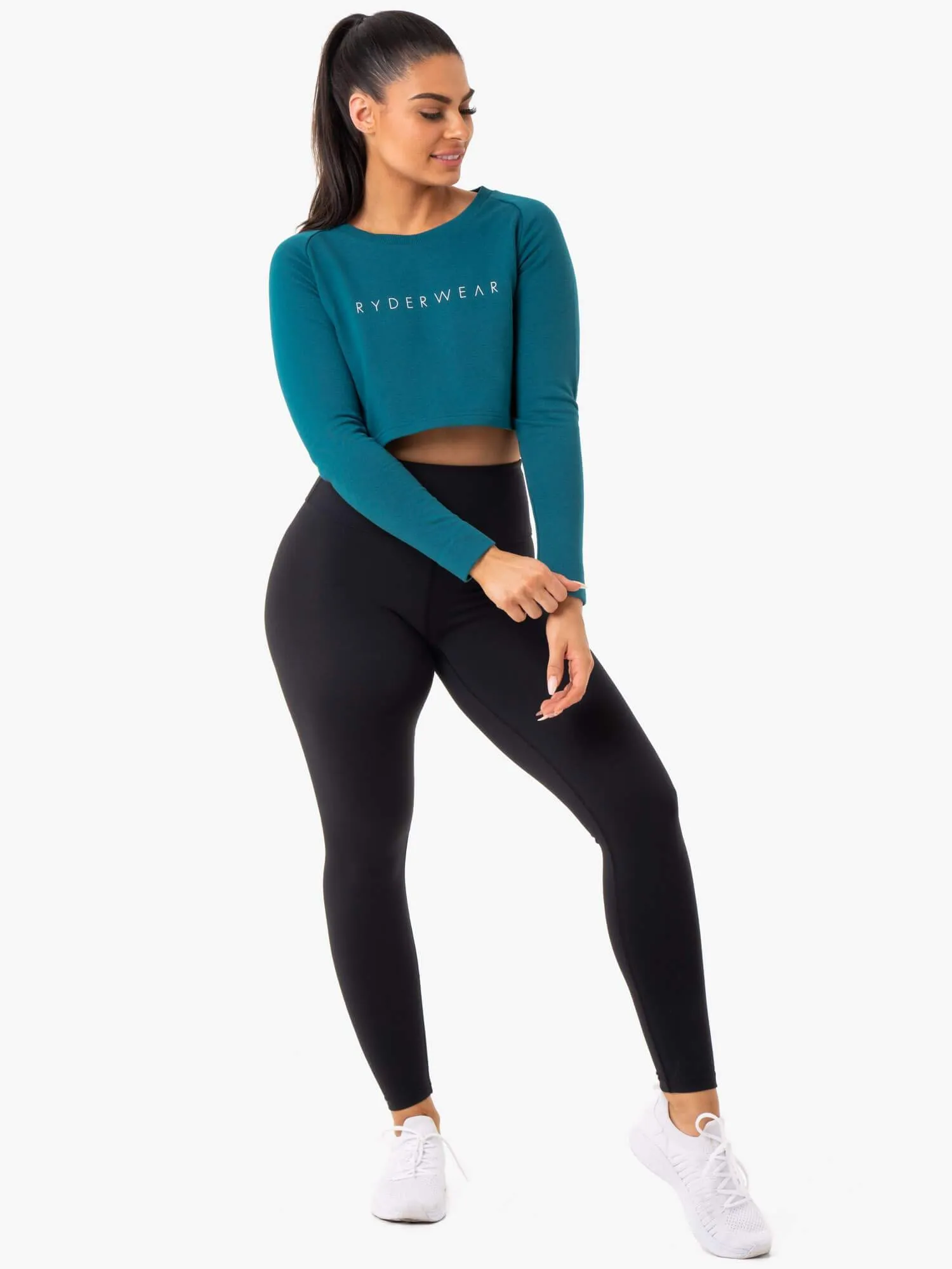 Staples Cropped Sweater - Emerald