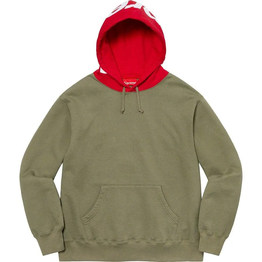 Supreme Contrast Hooded Sweatshirt (Olive)