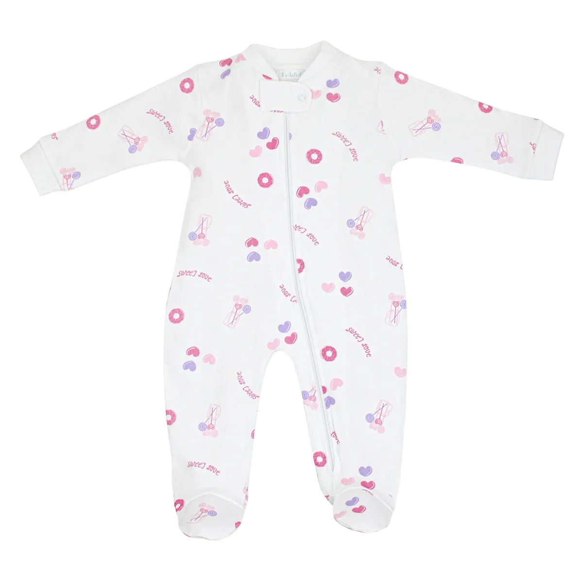 Sweet Love Zipper Footie | Baby Girl