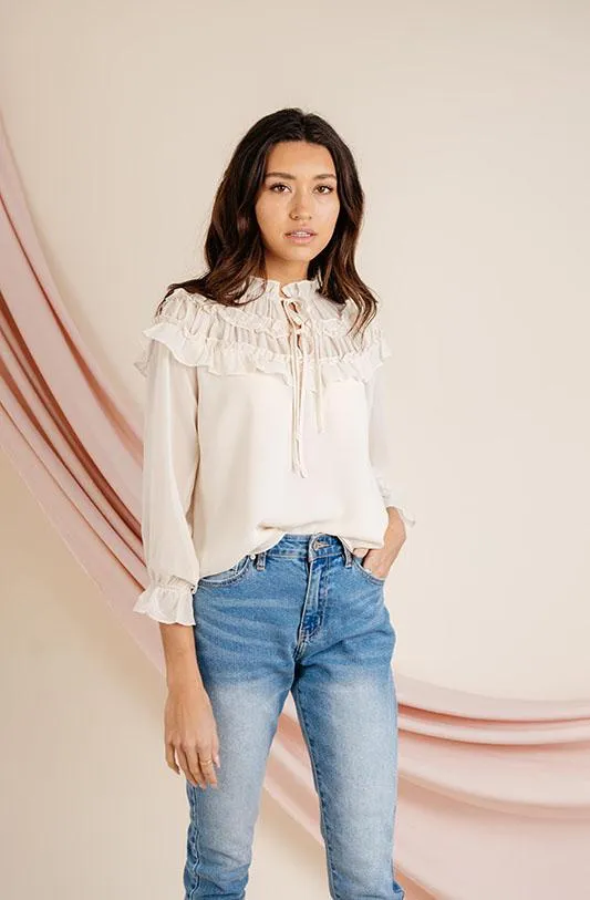 Tied Down Ruffle Blouse