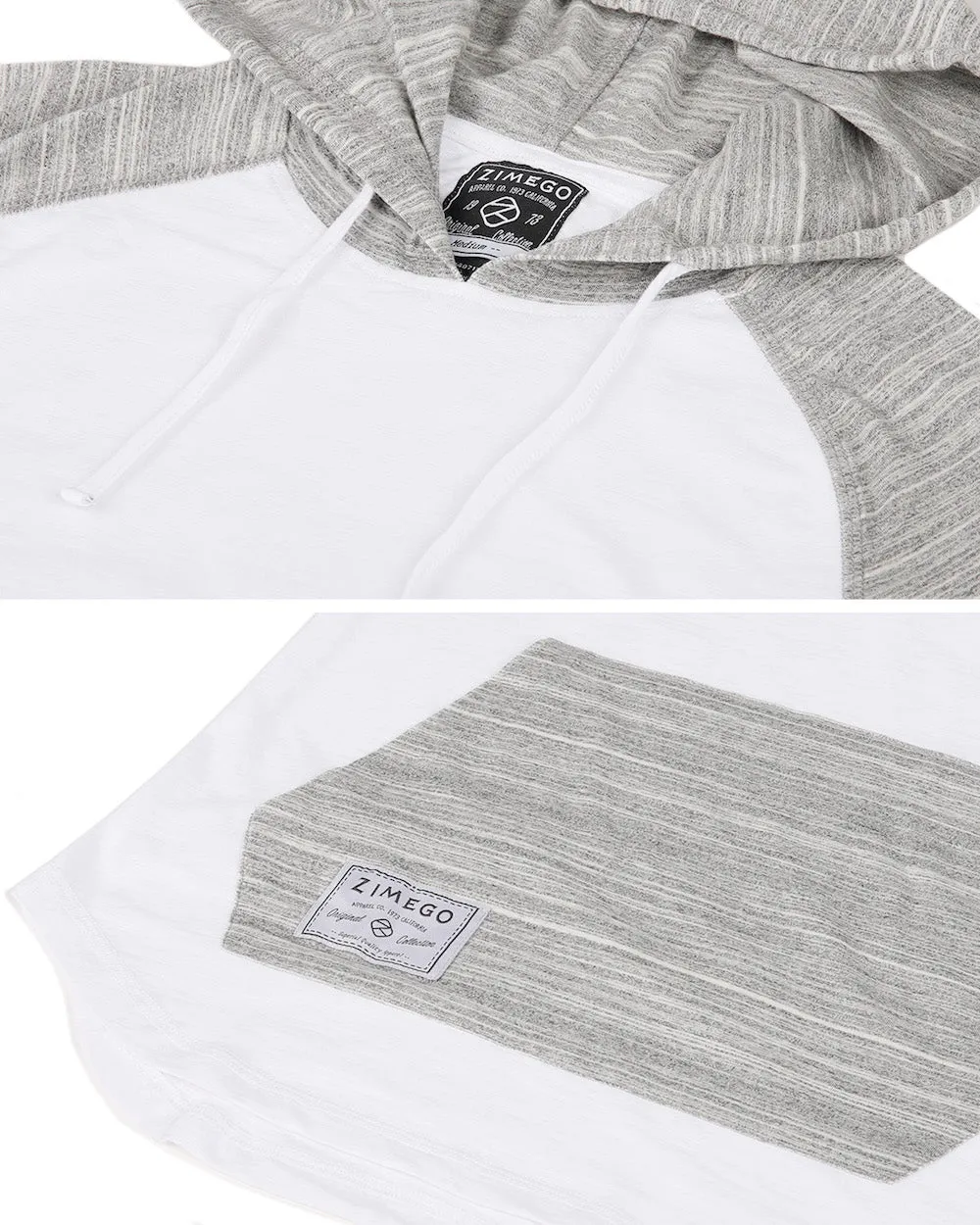 Two-Tone Short Sleeve Raglan Hoodie