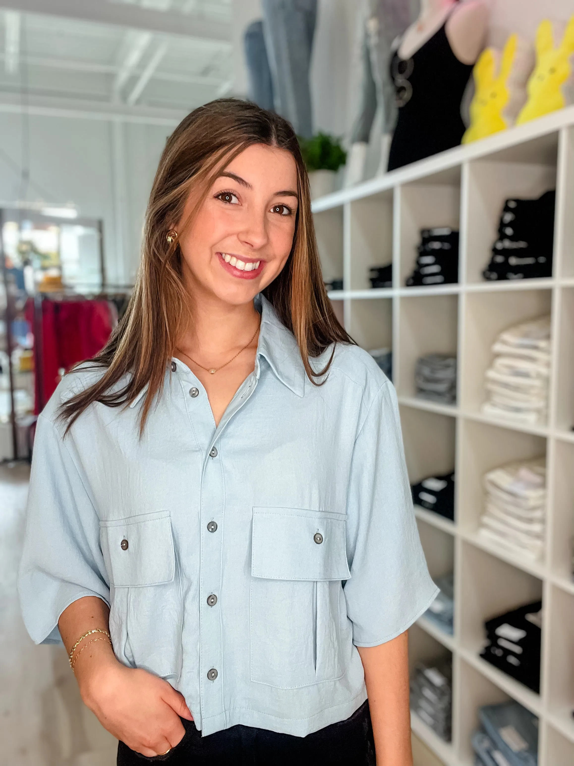 Utility Crop Button Down