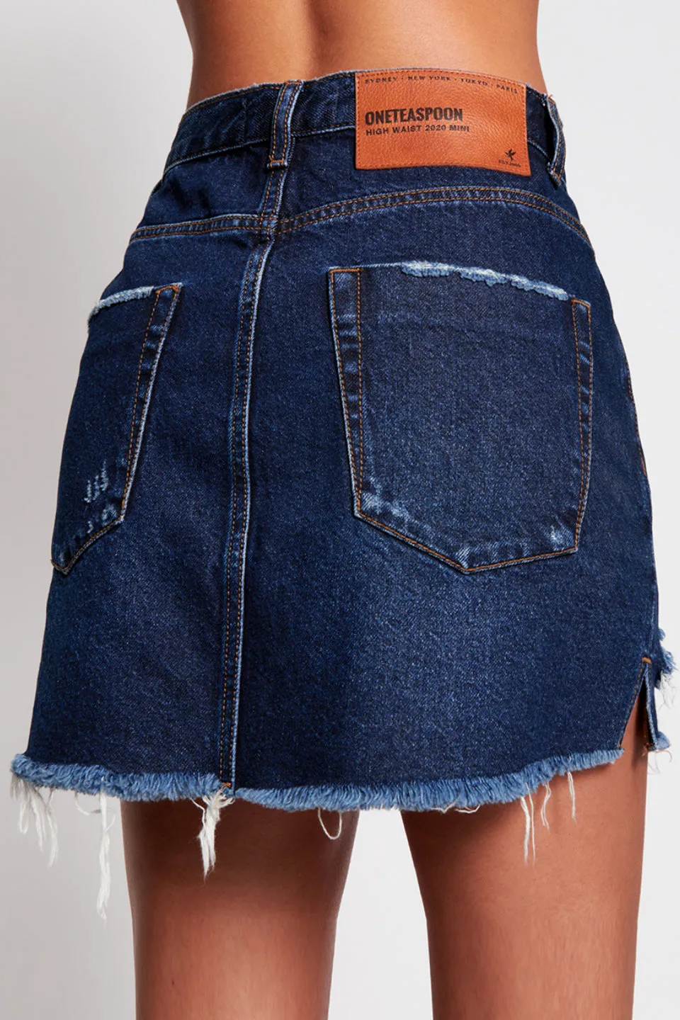 Virgin Blue 2020 Mini High Waist Denim Skirt