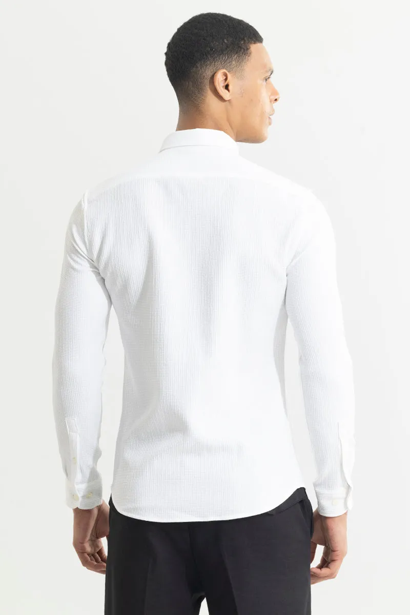 Waffle Grid White Shirt