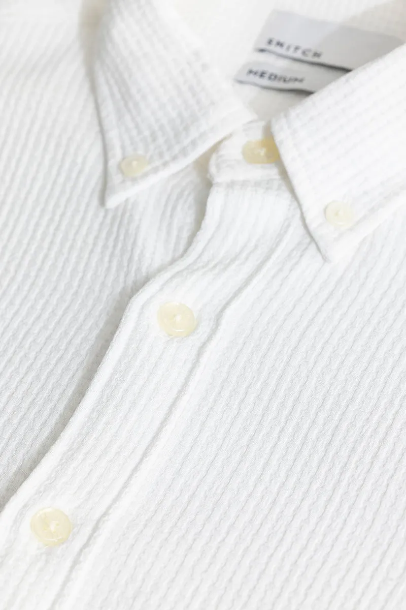 Waffle Grid White Shirt