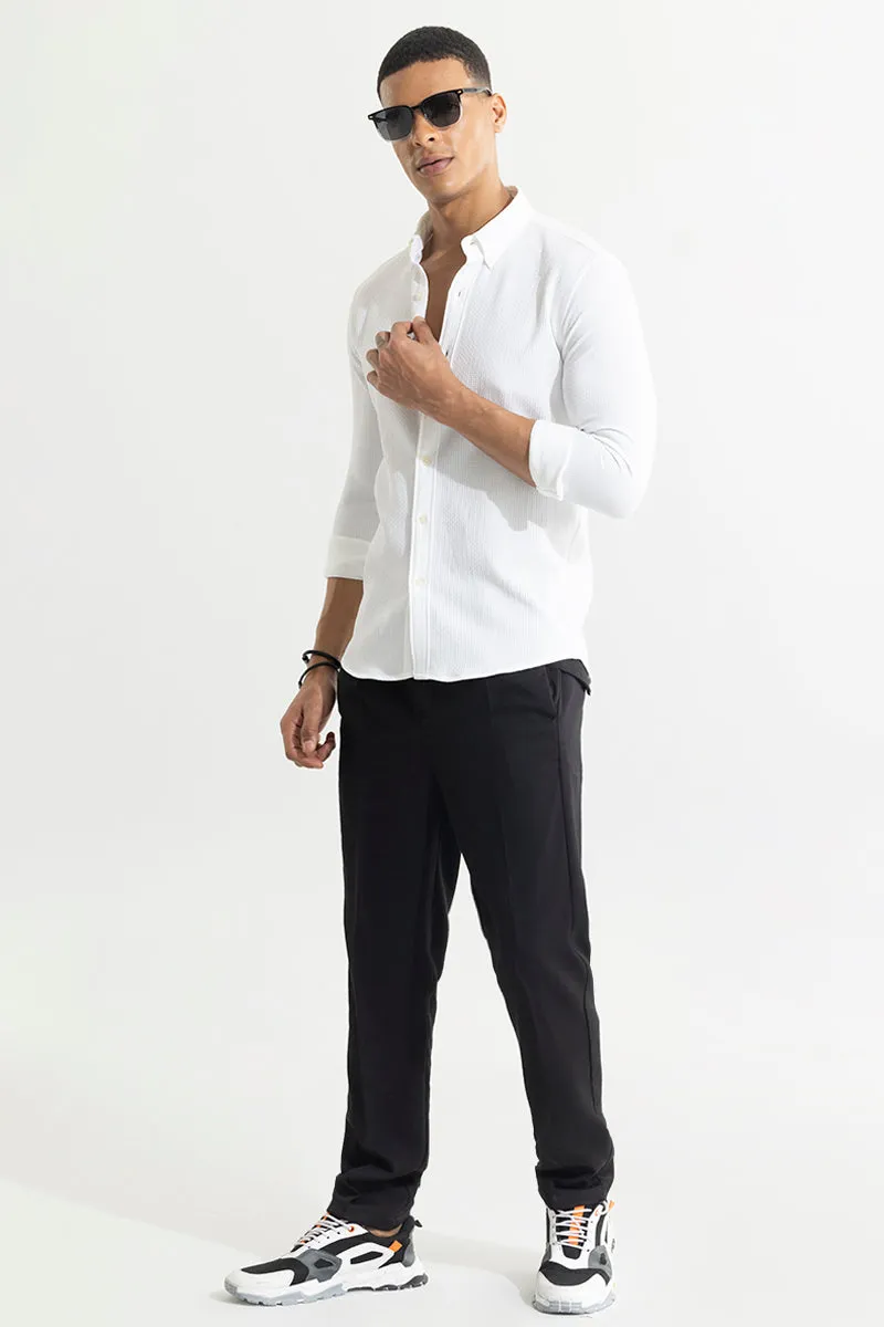 Waffle Grid White Shirt